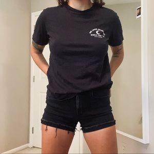 Distressed black tee